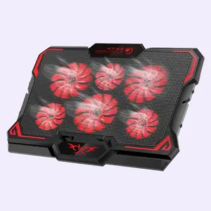 Coolcold Laptop Cooling Pad 15.6"-17.3" with 6 Quiet Fans, 2 USB Ports, Portable Ultra Slim Design, Stable Stand for Gaming and Notebook Use