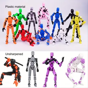 6pcs Articulated Dolls, 3D Trendy Toy Models, Multi-Jointed Movable, DIY Assembly, Desktop Decor, Christmas/halloween Gift Set, 13 Colors Randomly Selected