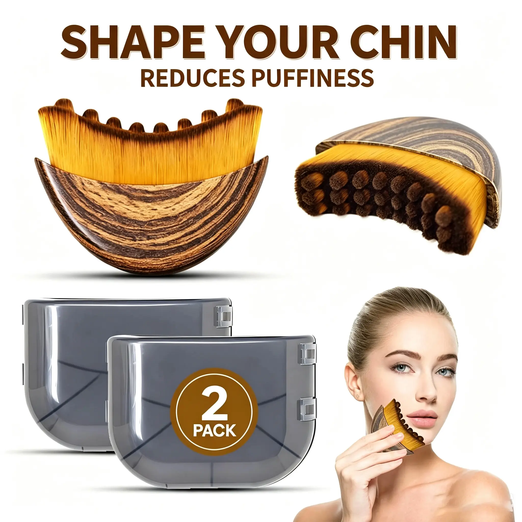 2-Pack Lymphatic Contour Face Brush for Sculpting – Anti-Puffiness, Detox & Lift, Improves Skin Glow & Absorption, Facial Care Tools, 2Pcs, Evening, Daily, Facial Beauty Instrument, Lightweight, Contoured Shape, Large Size, Multi-Pack, Lymphatic Drainage