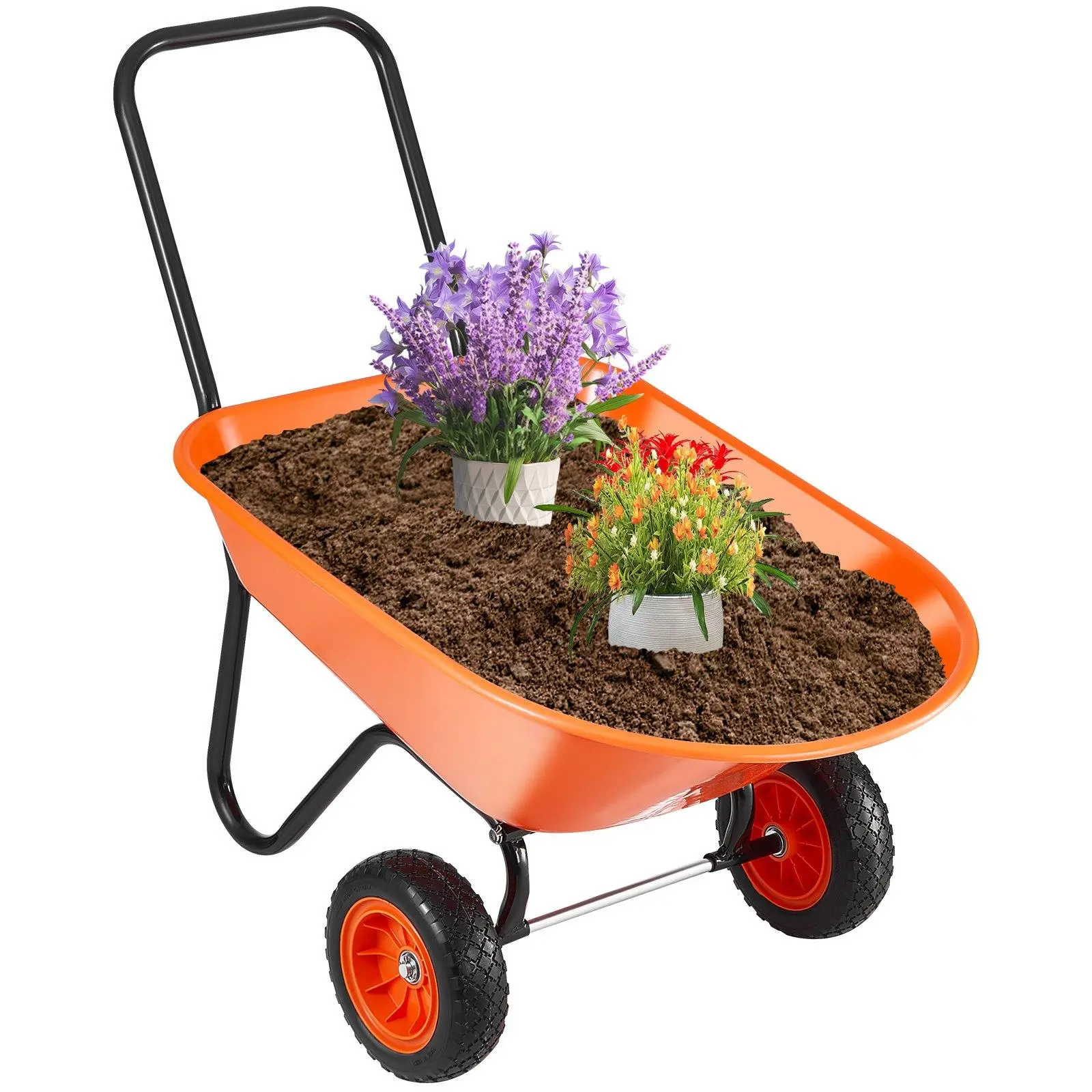 【Summerfinds】VEVOR Wheelbarrow Cart 2 Wheels Garden Dump Cart 397 lbs Yard Utility Cart
