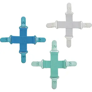 3 Pack Bed Sheet Detangler Clips - Laundry Holder Clip for Washer & Dryer, Keep Fitted Sheets & Duvet Covers from Tangling,  Balling/Wrinkles, Saves Drying Time and Energy