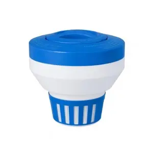 Large Bleach Chlorine Dispenser Floater 7.5" Adjustable Durable Pool Chlorine Floater for Above Ground & In Ground Pools Easy Refill Clean Safe Water