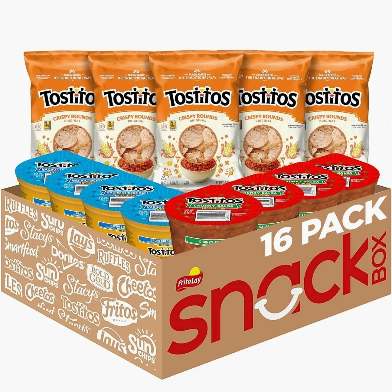 Tostitos Tortilla Chips Chip and Dip Pack, 3 Oz Crispy Rounds and 3.8 Oz Medium Dip, 1 Set