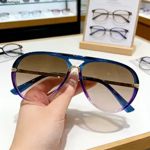 Retro Aviator Sunglasses for Men & Women, Multi-Color Gradient Lens UV400 Protection, Trendy Lightweight Shades for Daily & Outdoor Summer Wear