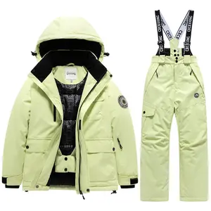 Cross-Border Children's Ski Suit Set Boys and Girls Thickened Waterproof Warm Northeast Snow Country One-Piece Ski Jacket and Pants Equipment