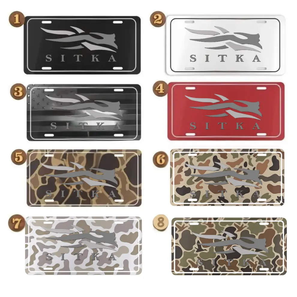 SITKA Hunting License Plate, Officially Licensed Aluminum Vanity Plate, Front Car Tag for Truck SUV