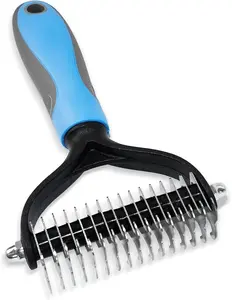 Double-Sided Extra-Wide Pet Deshedding Brush, Lightweight Hair Tool with Steel Teeth Comb, Universal Fit for Dogs & Cats, Hair Tools