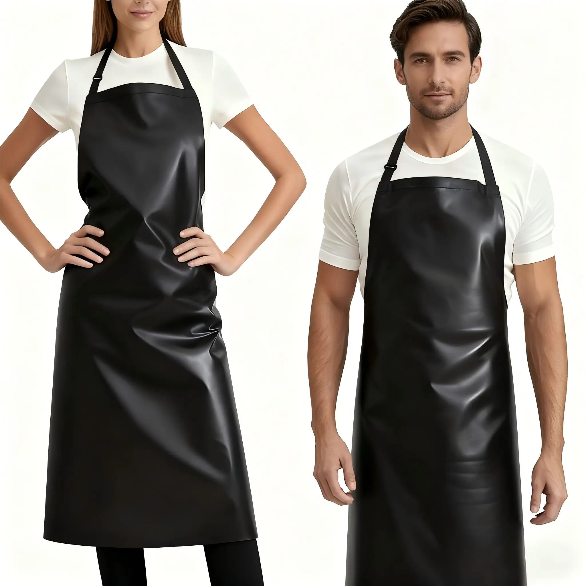 2-PC Multicolor Adjustable Aprons for Home Use - Waterproof, Wipeable, Lightweight, Comfortable, with Pockets (Suitable for Women, Men), Wipe, Water Proof