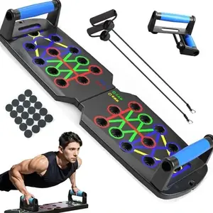Push Up Board Training Set with 30 Holes Pull Bar Chest & Abdominal Muscle Workout Equipment for Men Women Portable Design Upper Body Strength AbWorkout Machine