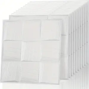 New 40PCS 3D Wall Panels Peel and Stick 13.7"*13.7" White Brick Wallpaper for Walls 3D Wall Tiles Textured FoamSelf-Adhesive Wallpaper for Interior Wall Decor kitche and Bathroom Home Decoratio
