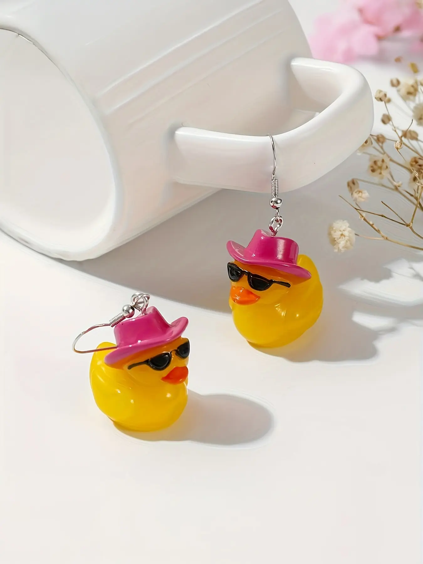 Cute Cartoon Duck Earrings Set, Creative Fresh Little Duck Animal Dangle Jewelry, Fun and Whimsical Ear Accessories, Dangling Earrings