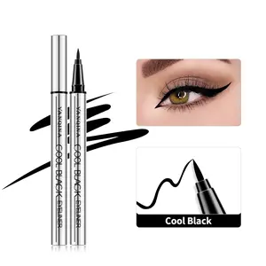 Ultra-Fine Tip Waterproof Liquid Eyeliner Brush Pen - Single Item, 24H Long-Lasting, Smudge-Proof, Sweat-Resistant, Flawless Jet Black, Smooth Application, Ideal for Beginners, Daily Eye Makeup