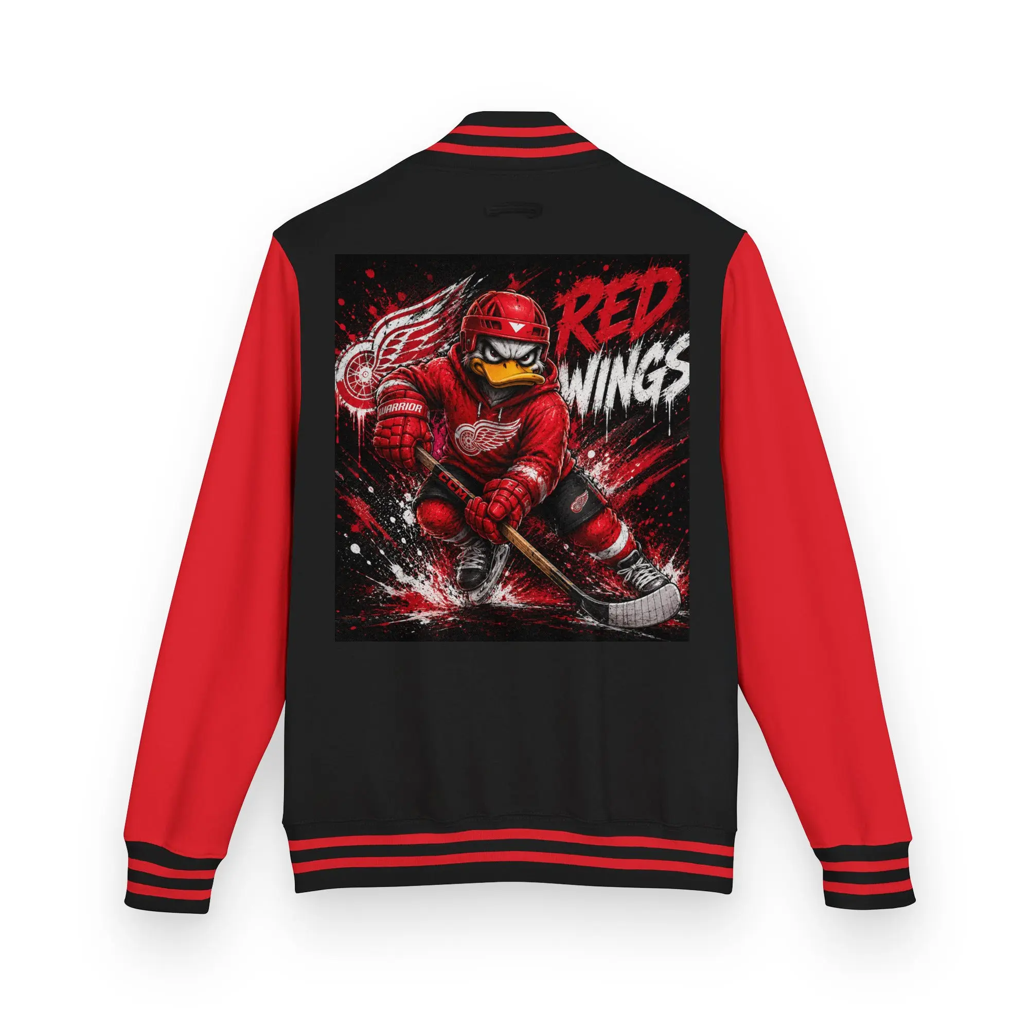 OGT Classic Menswear Cotton Varsity Jacket - Red & Black Streetwear Coats with Sleeves