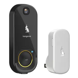Kangaroo Wireless Doorbell Camera+Chime,Wifi Smart Doorbell,Motion Detection,HD Wide-Angle Night Vision,Send Alarm and Photos to Phone,Easy installation,Privacy Protection,Protecting the safety of homes,hotels,and apartments,Home Security System