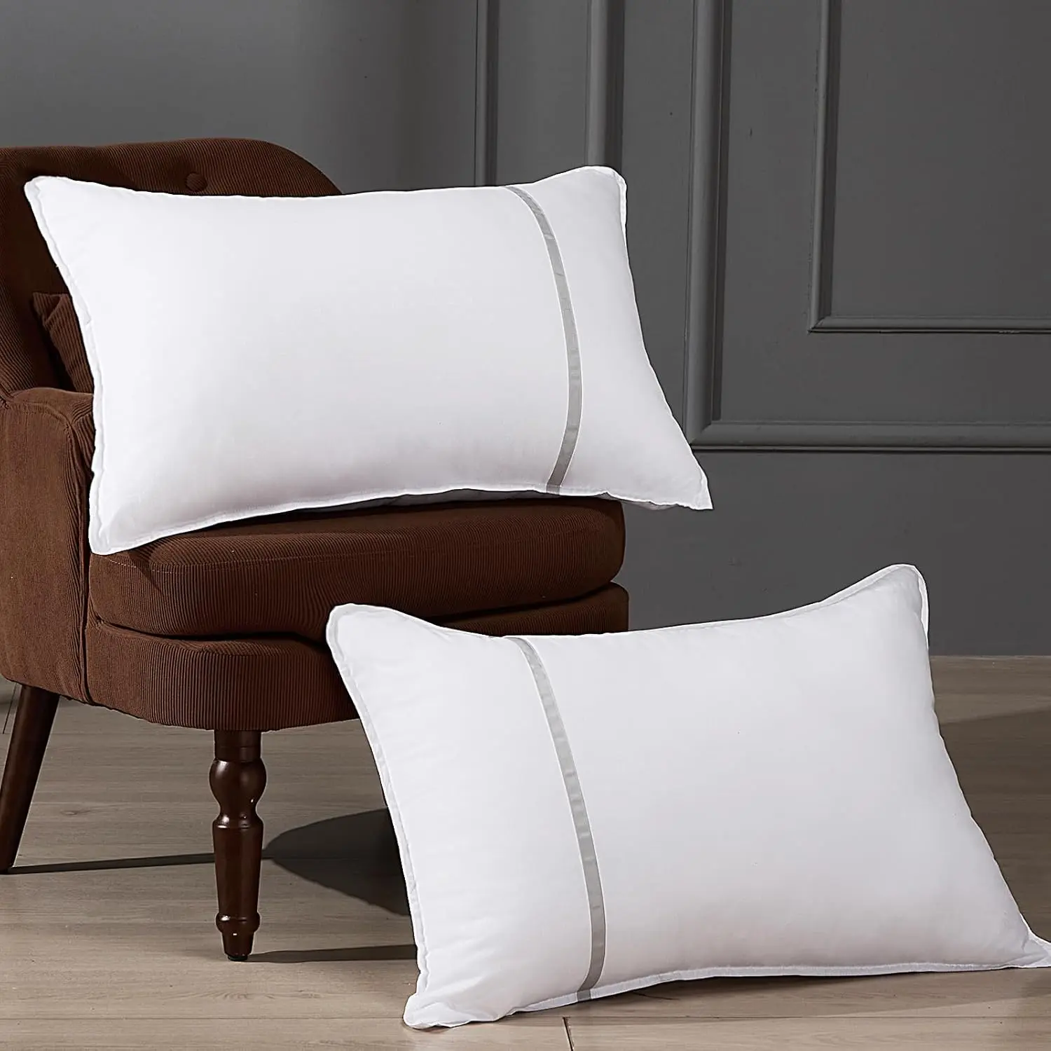 Bed Pillows  Size Set of 2, Medium Firm Hotel Pillows for Sleeping, Cooling Pillows for Side &  Sleepers, Down Alternative Filling, 20 x 28 Inches