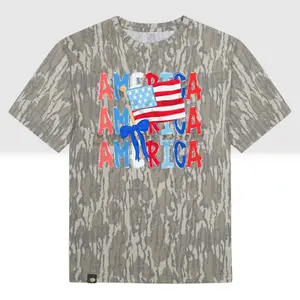 America Coquette Bow Camo Tee | Mossy Oak Camouflage Patriotic Shirt