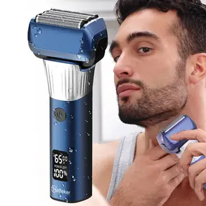 Electric Shaver, LCD Display Electric Beard Trimmer, Low Noise Wet and Dry Use Beard Shaver, Great for Men Stylists Barber Barbershop Salon Home Use