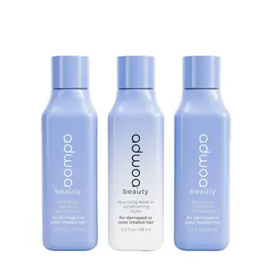 Adwoa Beauty Blue Tansy Strengthening and Repair Nourishing Shampoo, Conditioner & Leave-In Conditioner Travel Set - 3.3oz for Kinky, Coily, Curly & Wavy Hair Haircare