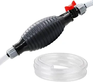 Outdoor Manual oil pump with 1pc 3m long PVC hose and rubber ball, Manual fuel transfer pump gas siphon pump for gasoline water oil diesel siphon fuel hand pump