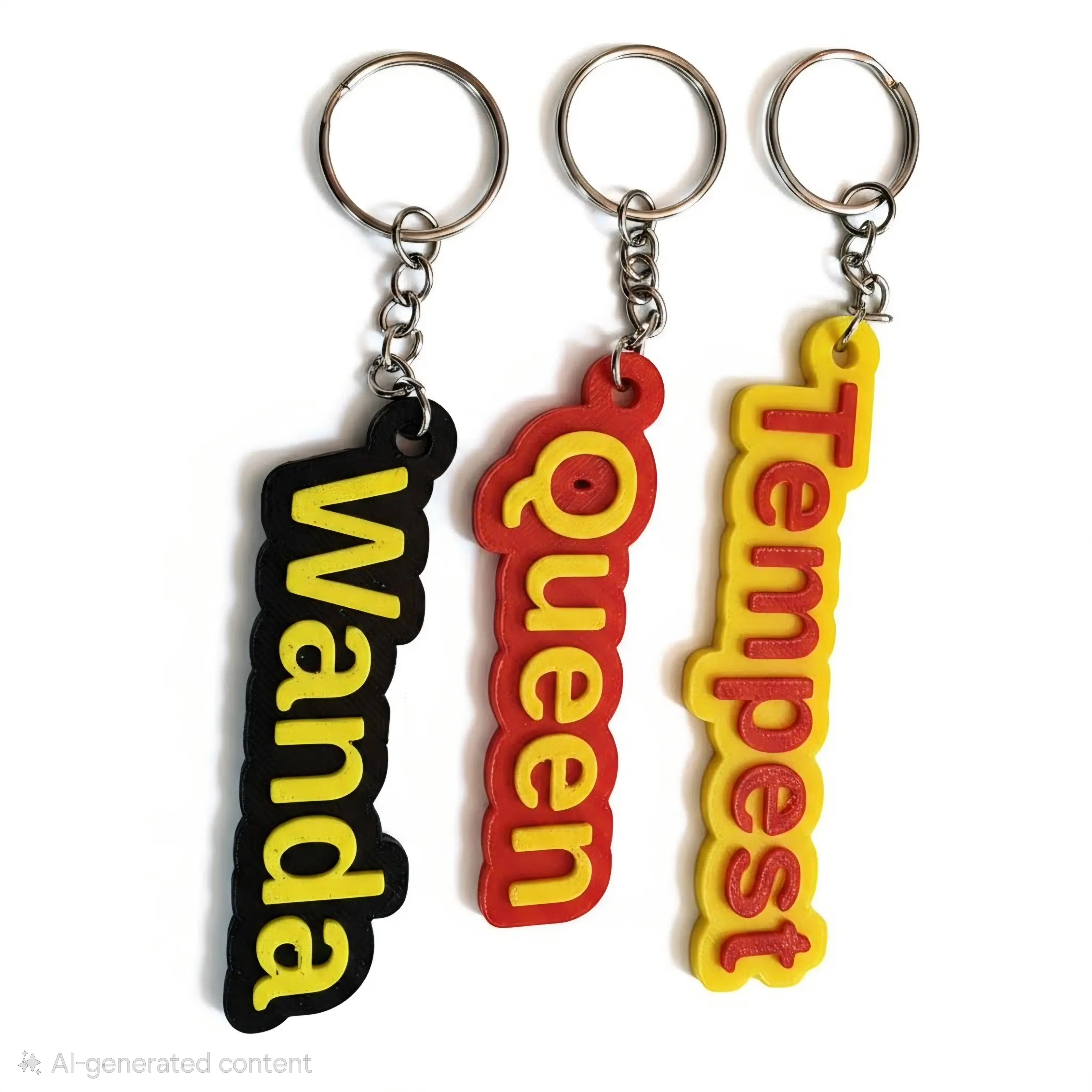 Custom 3D Printed Name Keychain  2-Color Fashion Accessory Keychain