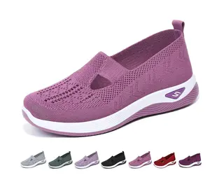 Women's 5-11.5 Cut-Out Slip-On Sneakers - Breathable, Lightweight Footwear with Padded Orthopedic Soft Sole, Comfortable Fabric Lining, Multiple Colors - Ideal for Daily Walking, All Seasons