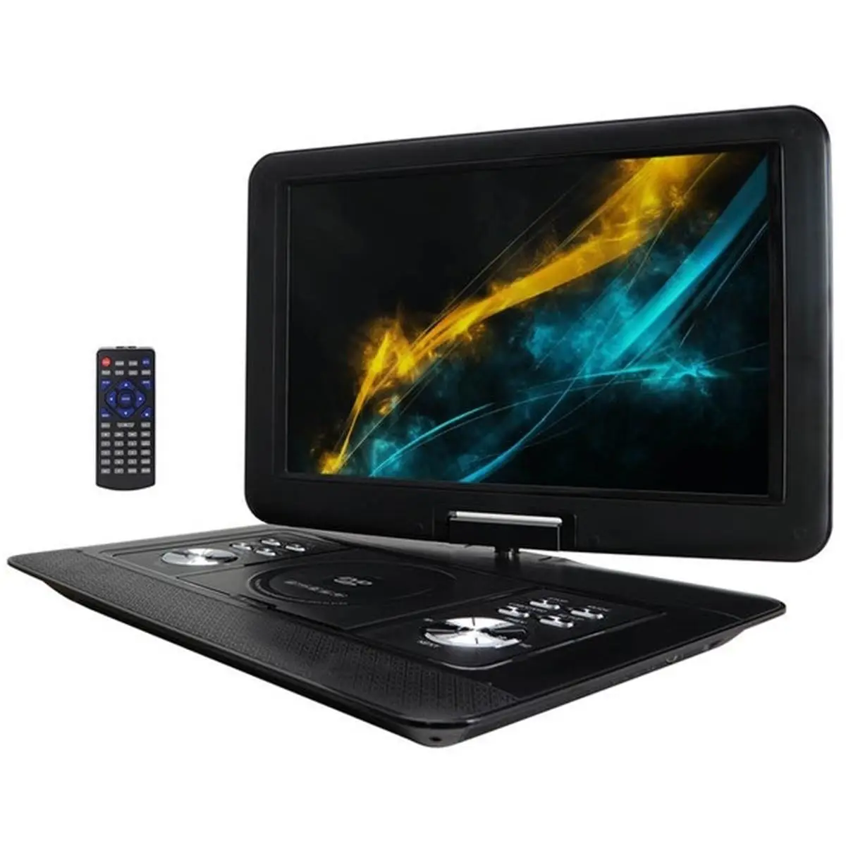 212 MAIN Rechargeable Portable Digital DVD Player - 15.4 in. Swivel TFT-LCD Screen, Remote Control, Audio Support, USB Port, SD Memory Card Slot, AV Inputs