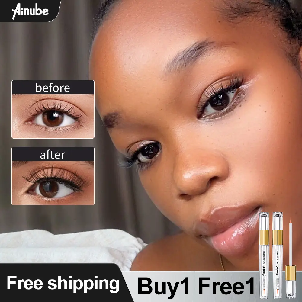 Ainube Eyelash Growth Serum – Longer, Fuller Lashes in Weeks | Ginseng & Plant-Based Formula | Gentle & Safe for Daily Use | Buy 1 Get 1 Free – As Seen in Livestream!