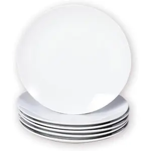 Miicol Small Dessert Plates Set of 6, Ceramic White Appetizer Plates 6 Inch, Mini Porcelain Serving Plate for Cake, Bread, Salad, Snack