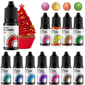Food Color Set 12, Liqua Kit for Cake Decorating,Baking,Fondant,Food-Grade,Tasteless Liquid Dye ,DIY Cooking ,Icing Kit(0.41 Fl Oz Bottles) Nata Bake