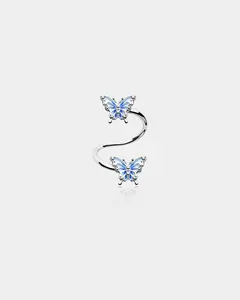 Blue Butterfly S-Shape Helix Ring