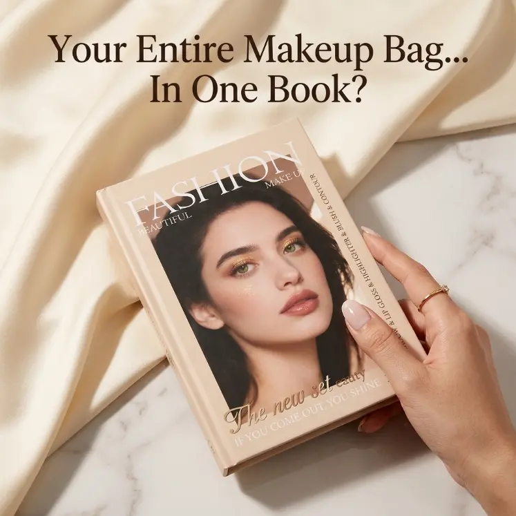 Magazine-Style Full Makeup Set, Cosmetics Kit, 24-Color Eyeshadow Palette, Multicolor Lip Gloss, Highlighter, Blush & Contouring Kit, Long-Lasting Finish, Face Makeup Sets, Makeup Kits book magic