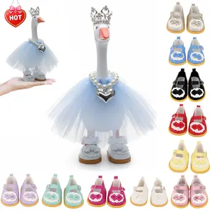 Delicate And Adorable Princess Shoes Suitable For 7-Inch Desk Goose Funny Office Decor & Cute Home Desk Decoration Gift for Women Mini Desk Goose Outfits Figurines Multiple Styles