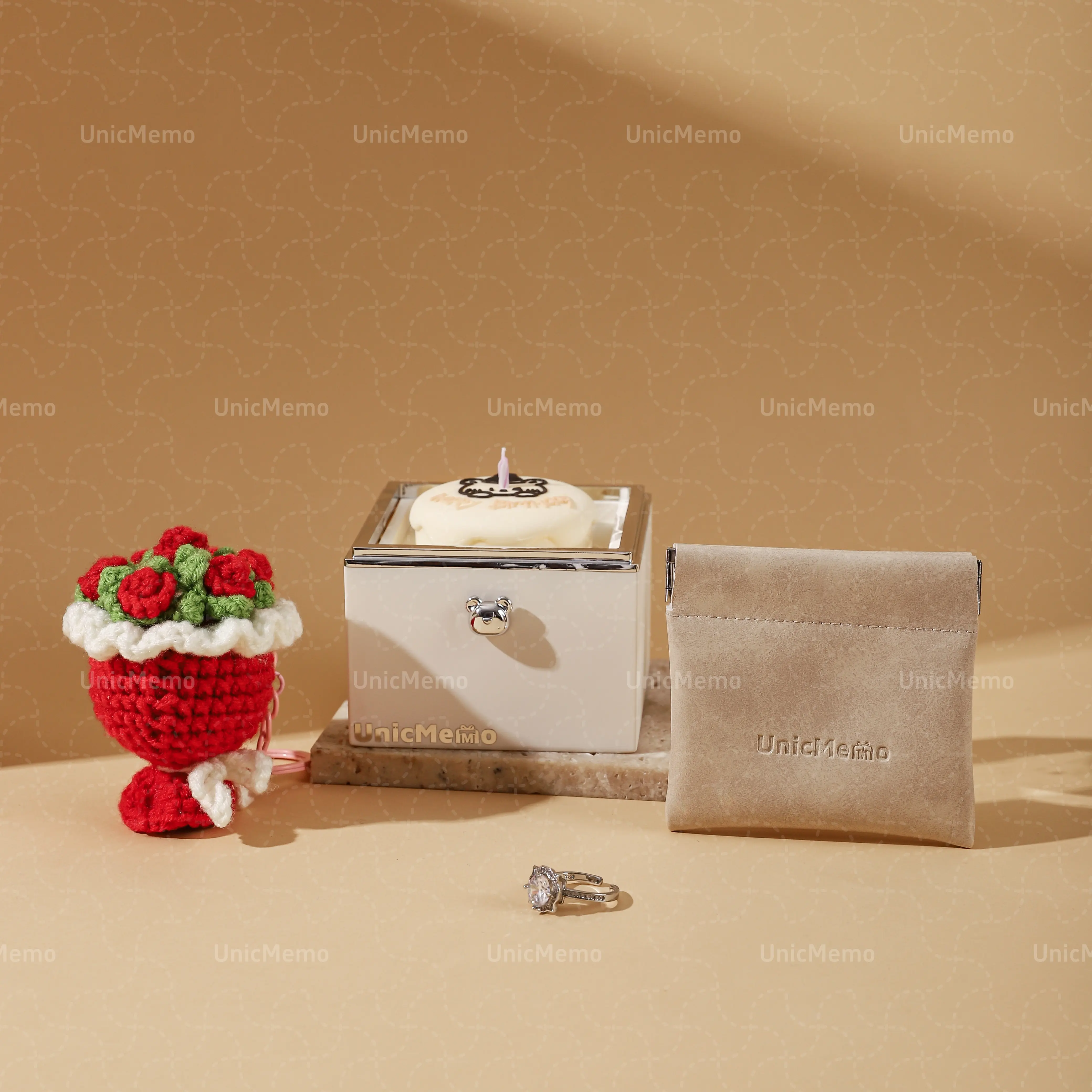 Magic Surprise Flip Ring Box Necklace Box Mini Bouquet sets - Buy 1 Get 1 Alloy Ring for Birthday day, Valentine's Day and Surprise Gifts Valentine Basket girlfriend gifts boyfriend gifts