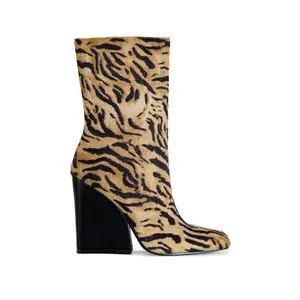 NOTEBOOK-TIGER BLOCK HEELED BOOTIE