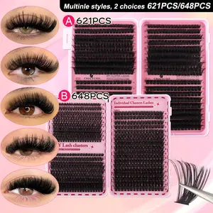 Slender and Soft False Eyelashes, Volumized False Eyelashes, Eyelash Book 60D-150D, Mixed Natural Fluffy Thick Volume Lashes, 8mm-16mm Length, DD Curled Lashes, Daily Makeup, Beginner-Friendly, Reusable, eyelash extension, Christmas