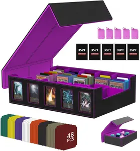 Trading Card Storage Box, 3900+ Capacity MTG Deck Box with Display Window, 5-Row Portable Commander Deck Box for MTG/TCG/Magic Cards & Sports Cards, Ideal Gift for Card Collectors