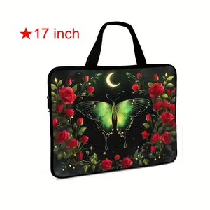 17 Inch Butterfly Print Laptop Case, Soft Surface Protective Cover, Computer Protection, Tablet Box, Commuter Briefcase, File Storage Bag, Laptop Casing
