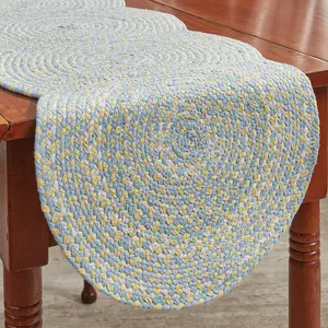 Blue and Yellow Braided Table Runner