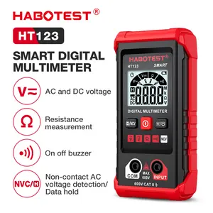 HABOTEST HT123 Digital Multimeter 600V AC/DC 2000 Counts High-Precision Anti-Burning Smart Multimeter with NCV Non Contact Automatic Identification
