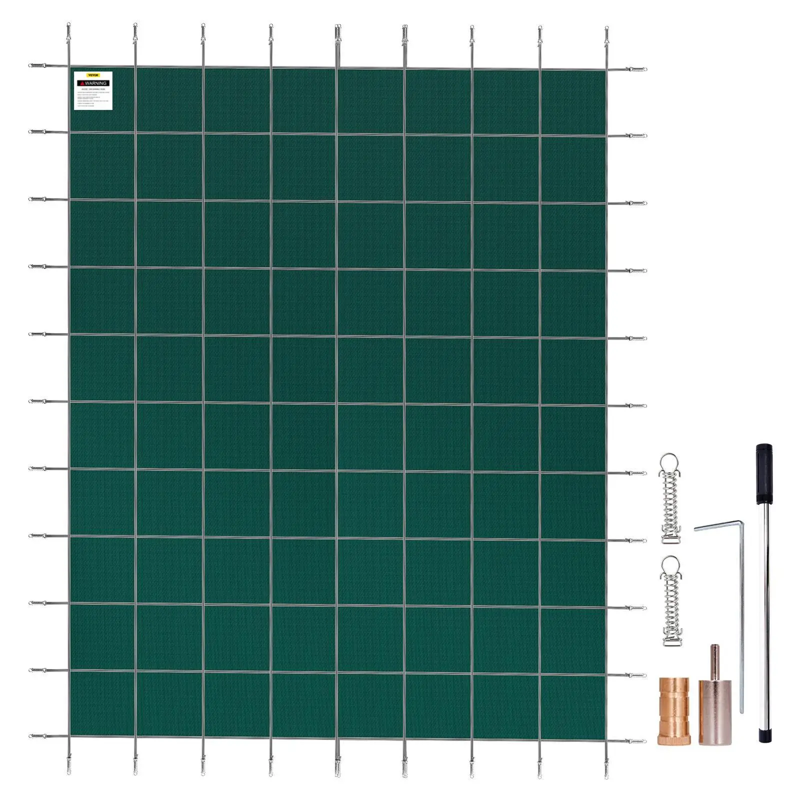 【summerfinds】VEVOR Pool Safety Cover Fits 16x36ft Rectangle Inground Pools, Safety Pool Cover with Drainage Holes, Mesh Solid Pool Cover for Swimming Pool, Winter Safety Cover, Green