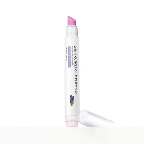 SAVILAND 2-in-1 Nail Oil Cuticle Pusher Pen with Ceramic Tip, Repairing Nourishing Soothing for Dry Cuticles, 45° Beveled Tip, No-Mess Dispensing, Travel-Friendly, Fast-Absorbing Lavender Oil, Hydrates Gentle Exfoliation,familyfun