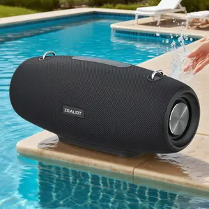 ZEALOT Portable Outdoor Wireless Speaker - Waterproof Bluetooth Speaker,big Speaker, party Speaker,Shoulder Strap,60W Stereo Sound, Loud Volume, Powerful Bass, 14400mAh All-Day Battery, TF/USB/AUX | For Home, Outdoor, Camping, Party, Pool, Gifting.