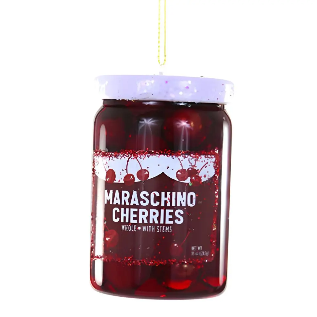 Jar of Maraschino Cherries Christmas Ornament