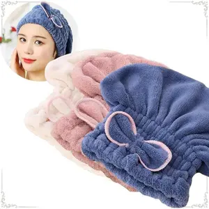3PC Microfiber Hair Drying Caps, Extrame Soft & Ultra Absorbent, Fast Drying Hair Turban Wrap Towels Thick Fluffy Shower Cap for Women