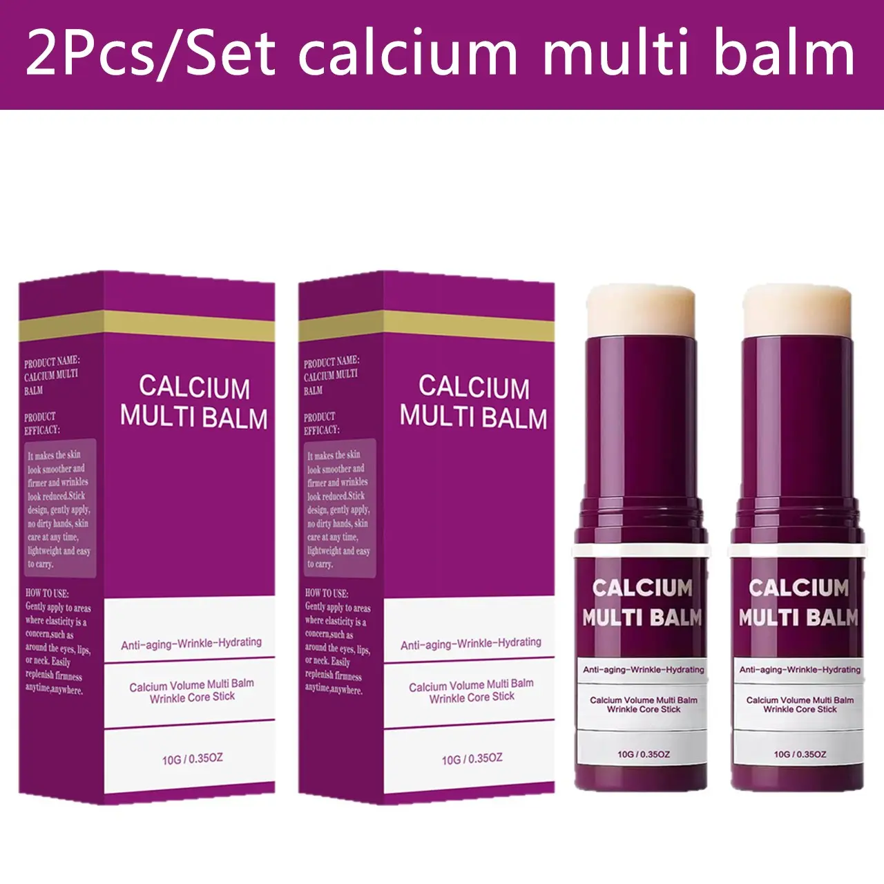 2Pcs/Set collagen multipurpose moisturizing face cream, eye cream, collagen moisturizing lipstick, firming moisturizing and skin barrier care stick, women's cosmetics holiday gift, Moisturizer, Hydrating, Moisturizing Lip Balm For Dry Lips