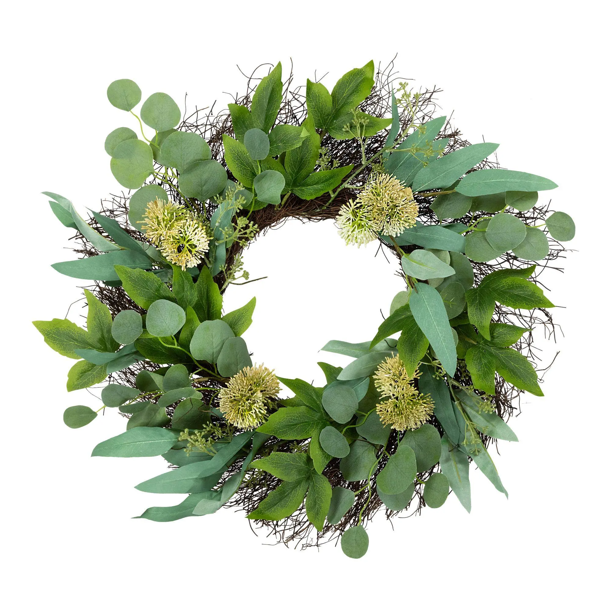 Northlight Eucalyptus and Olive Leaf Twig Spring Wreath Northlight Eucalyptus and Olive Leaf Twig Spring Wreath