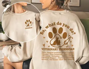Funny Veterinary Technician Definition Sweatshirt, Custom Vet Tech Shirts, What Do You Do Paw Shirt, Veterinarian Gift, Vet Tech Week