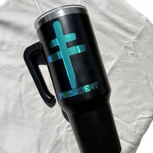President Angel Wings inspired Tumbler with straw and handle