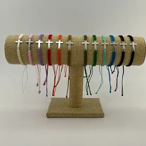 Stainless steel Cross Bracelet for Men and Women, Macramé cross bracelet, bible verse christian bracelet, religious bracelet, friendship bracelets