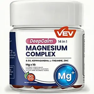 New Shop Deal! VEV Magnesium Complex 14-in-1 Gummies- 90 Count (Pack of 1) - with D3, Ashwagandha, L-theanine,Zinc - No Added Sugar Vegan Glycinate Gummies -Magnesium Complex for Women and  Men